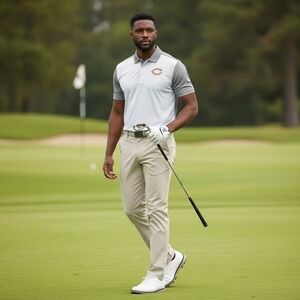 Chicago Bears Golf On Field Shirt Mens Medium Gray White Nike Dri Fit Football